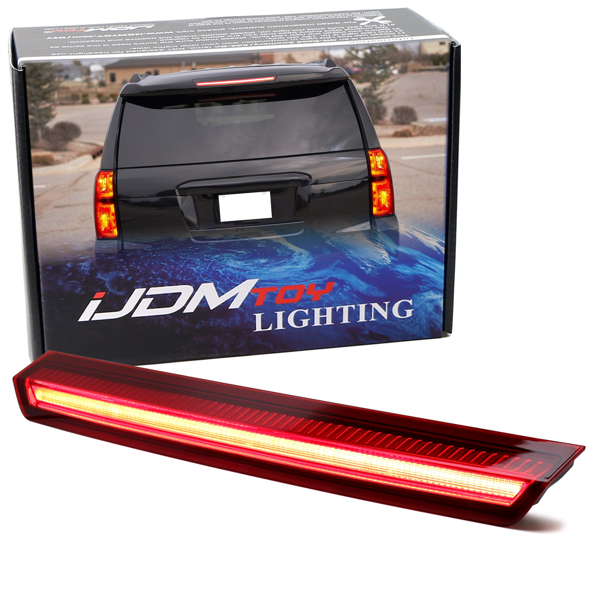 Dark Red LED 3rd Brake Light Compatible with 2015-2020 Chevy Suburban Tahoe & GMC Yukon - High Visibility Safety Upgrade for Night Driving & Off-Road Adventures