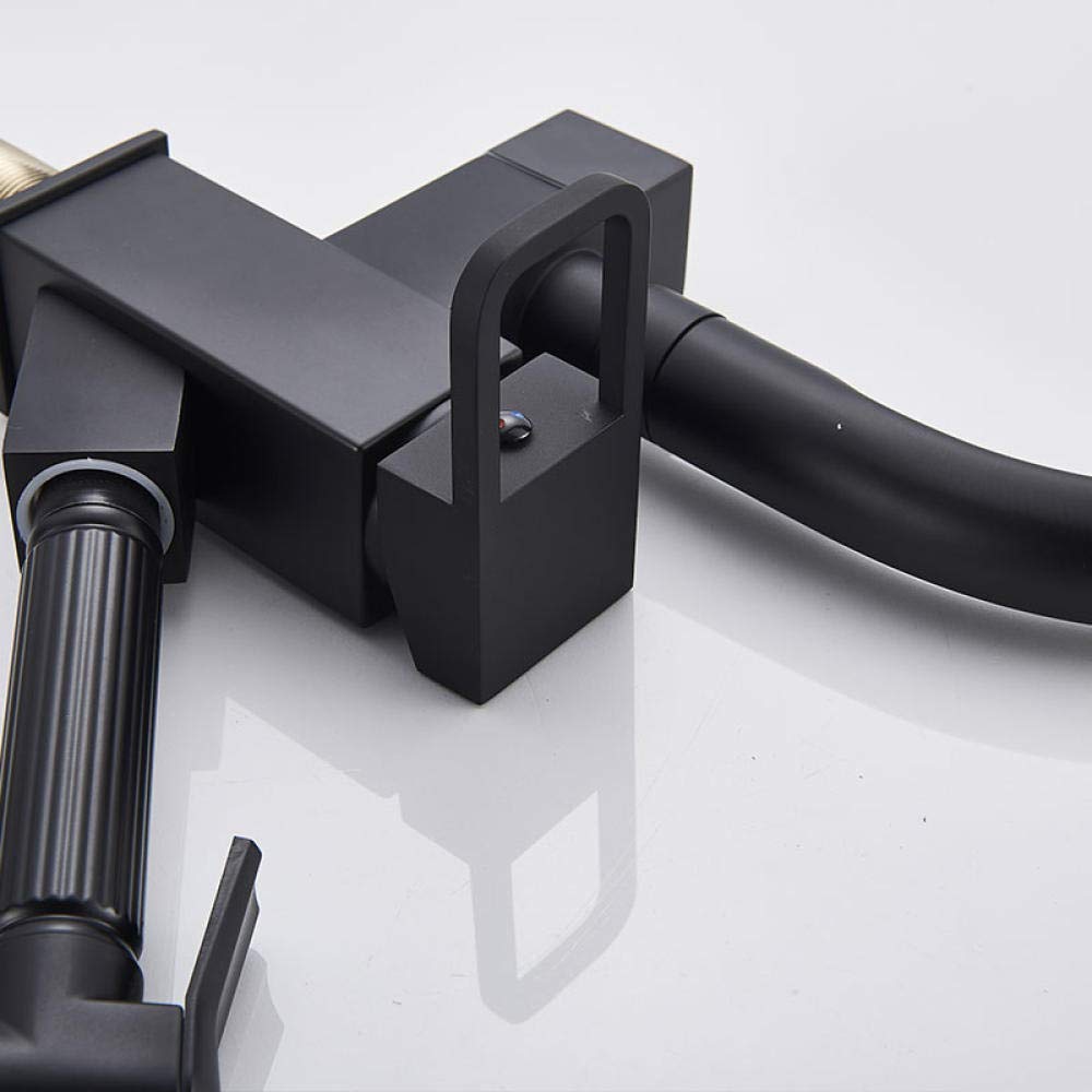 Matte Black Kitchen Sink Faucet with Pull-Out Sprayer - Hot and Cold Water Mixer Tap with 360° Swivel Spout - Perfect for Modern Kitchens and Bidet Installations