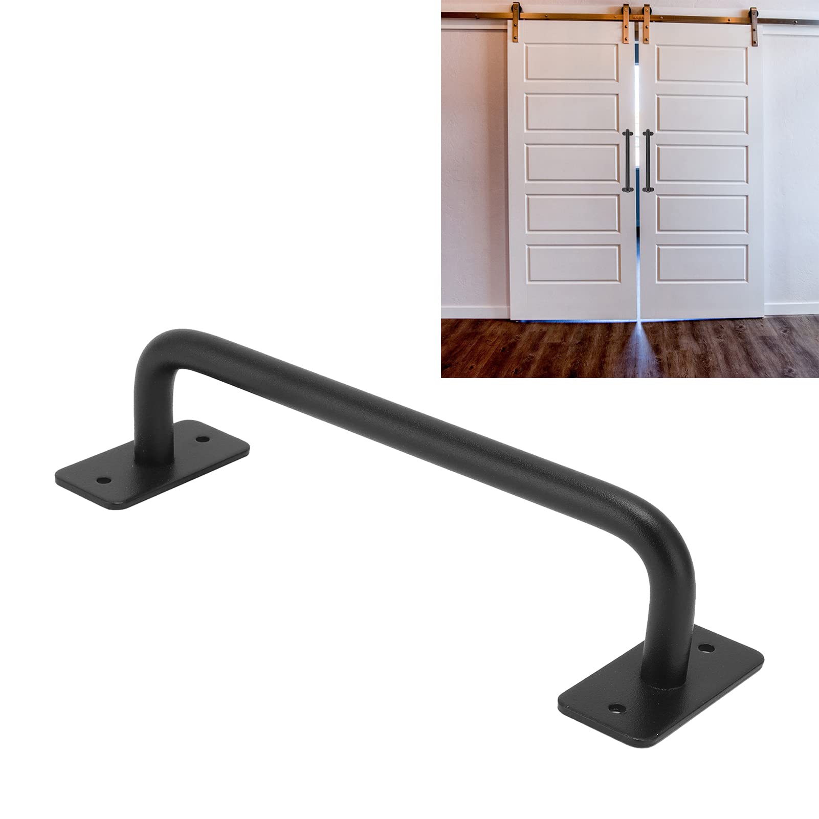 Sturdy Carbon Steel Barn Door Handle - 8.7x2.2 Inch Garage & Cabinet Door Pull - Heavy Duty Gate Handle for Home, Office & Outdoor Use