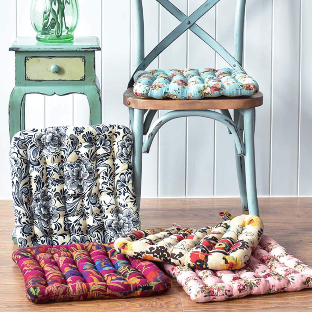 Bohemian Style Square Cotton Chair Pad Cushion - Non-Slip Dining Seat Cushion for Indoor & Outdoor Furniture, Tatami Floor Pillow - Perfect for Patio, Dining Room, and Meditation Spaces