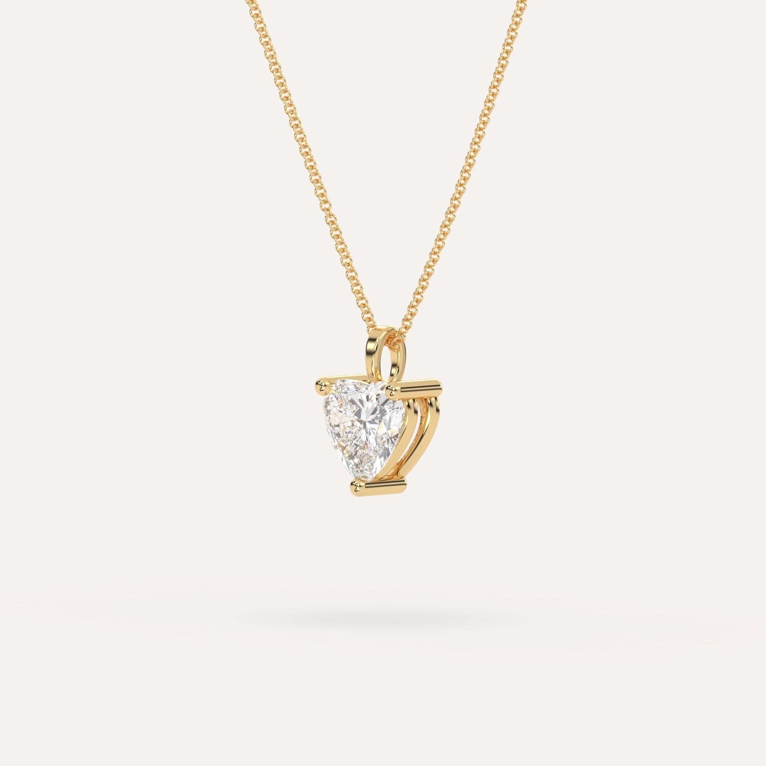 2 Carat Heart-Shaped Diamond Pendant Necklace for Women - 14K White Gold Valentine's Day Gift for Her, Anniversary & Romantic Occasions