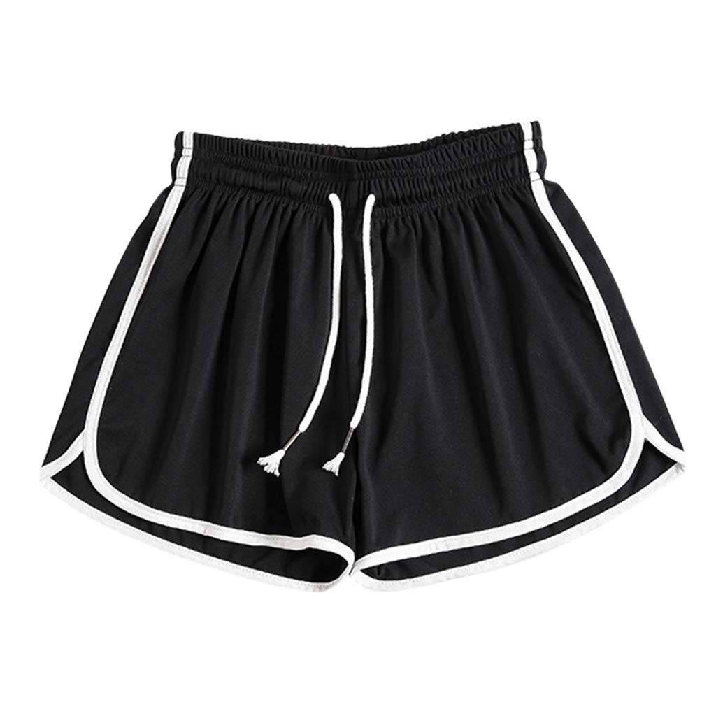 ESKNAS Women's Yoga Shorts - High Waist Active Workout Running Short Pants for Women | Solid Color Gym Sports Shorts for Yoga, Running, Gym & Lounge Wear