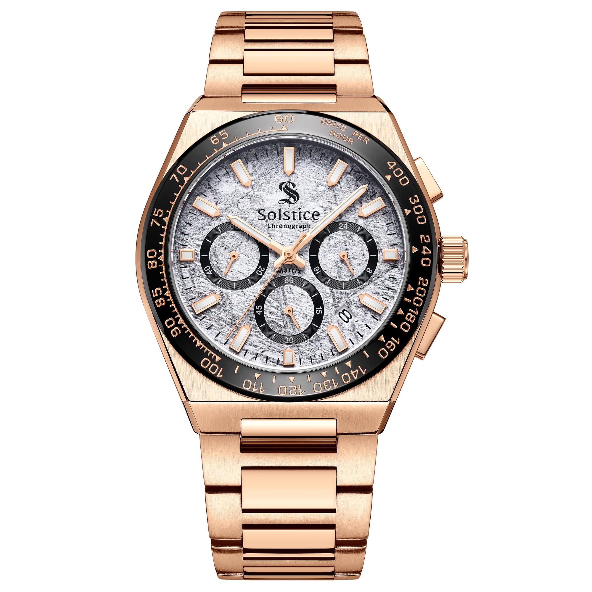 Solstice Men's Stainless Steel Watch with Sapphire Crystal Glass - Water Resistant 100M - Luxury Dress Watch for Business, Formal & Casual Wear - Perfect for Office, Wedding & Everyday Use