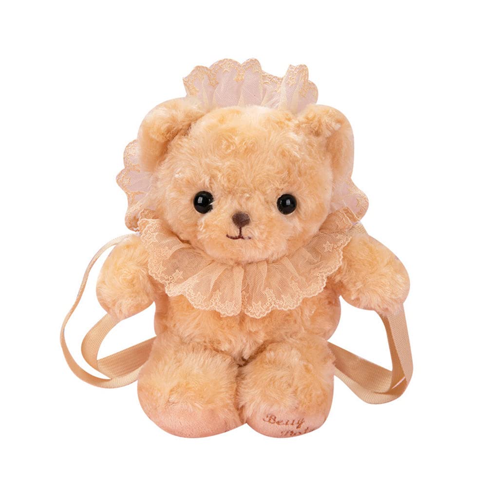 LUOZZY Cute Cartoon Bear Plush Shoulder Bag for Women - Soft Lolita Messenger Purse (Brown) - Perfect for Cosplay, Anime Conventions & Casual Outings