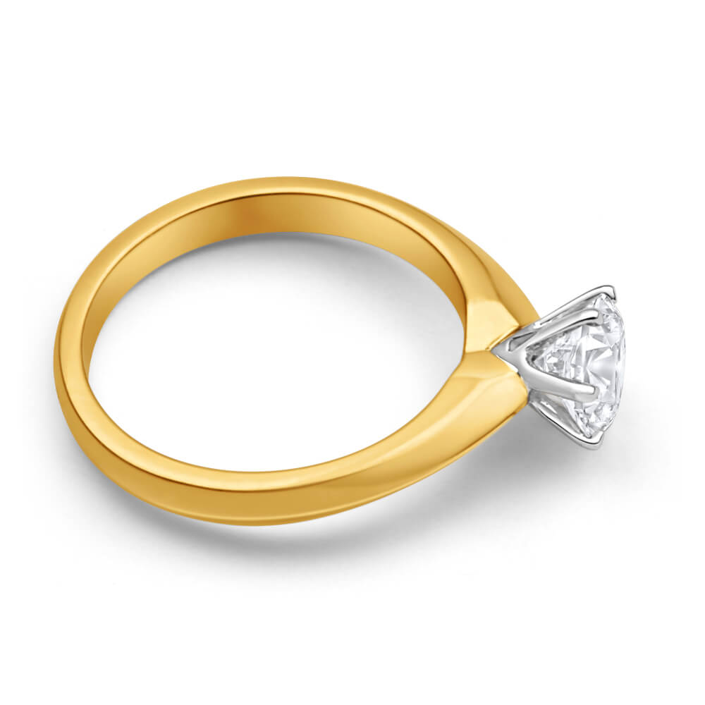 18ct Yellow Gold Solitaire Engagement Ring with 1 Carat Diamond - Perfect for Proposals, Anniversaries & Special Occasions