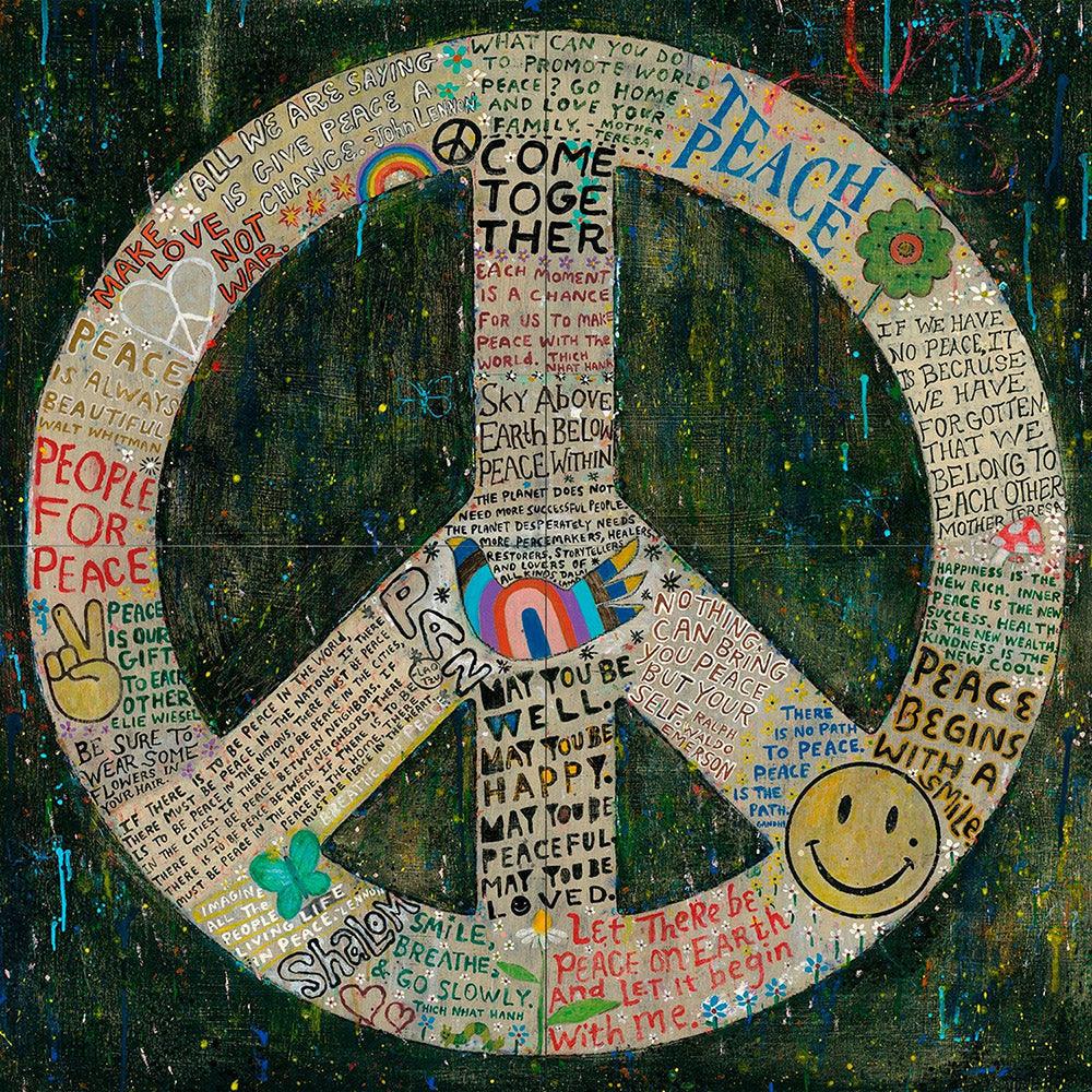 Choose Peace (Black) Gallery Wrap Art Print Panels 72x72 by Sugarboo Designs - Modern Wall Decor for Living Room, Bedroom & Office