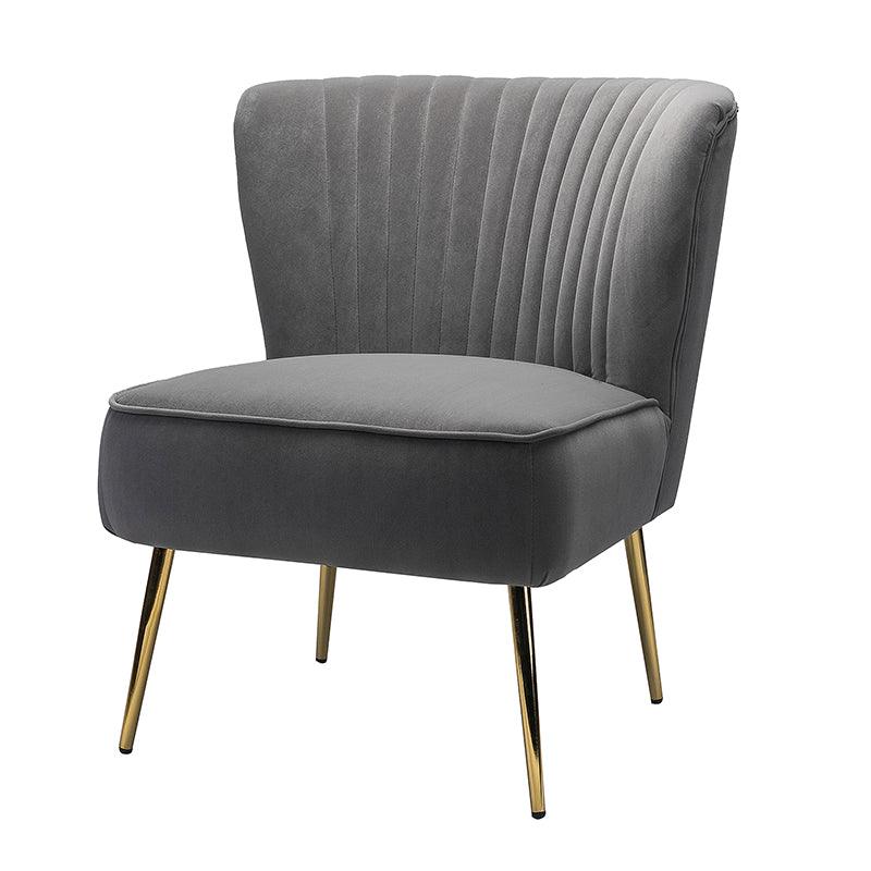 Lola Velvet Side Chair - Modern Upholstered Accent Chair for Living Room, Bedroom & Office - Soft Velvet Fabric with Sturdy Wooden Legs - Perfect for Dining, Lounge & Home Decor