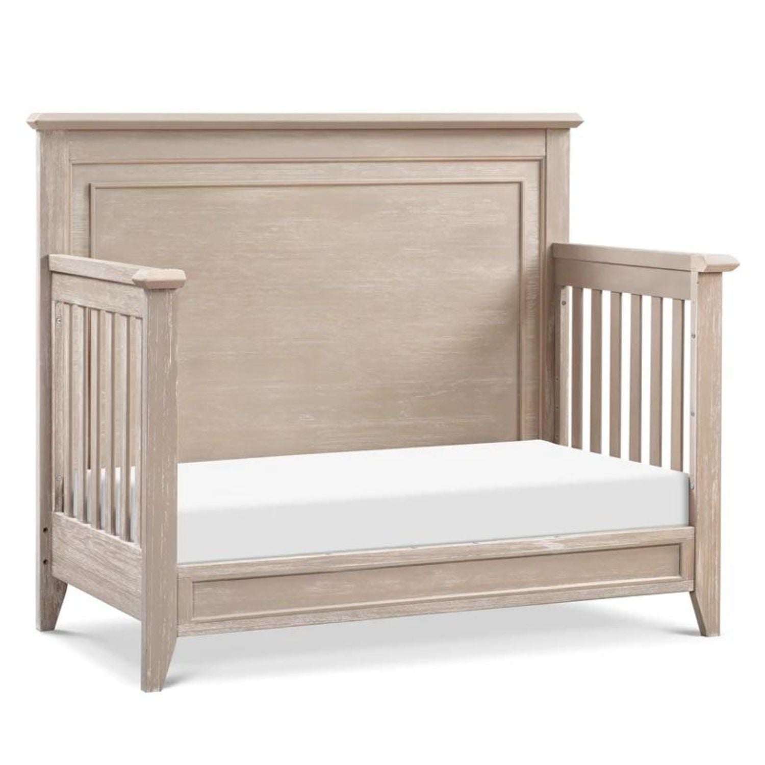 Beckett Rustic 4-in-1 Convertible Flat Top Crib - White Wood Baby Crib for Nursery, Toddler Bed & Daybed | Perfect for Modern Farmhouse & Transitional Nursery Decor
