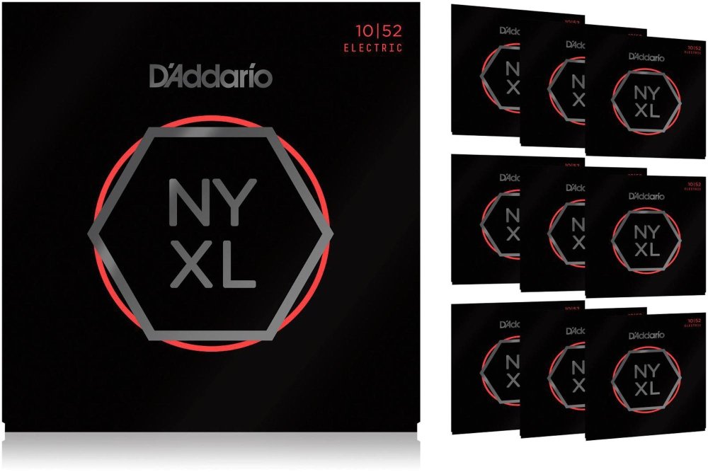 D'Addario NYXL1052 Light Top/Heavy Bottom Electric Guitar Strings - 10 Pack Set for Rock & Metal Players | Perfect for Stage Performance & Studio Recording