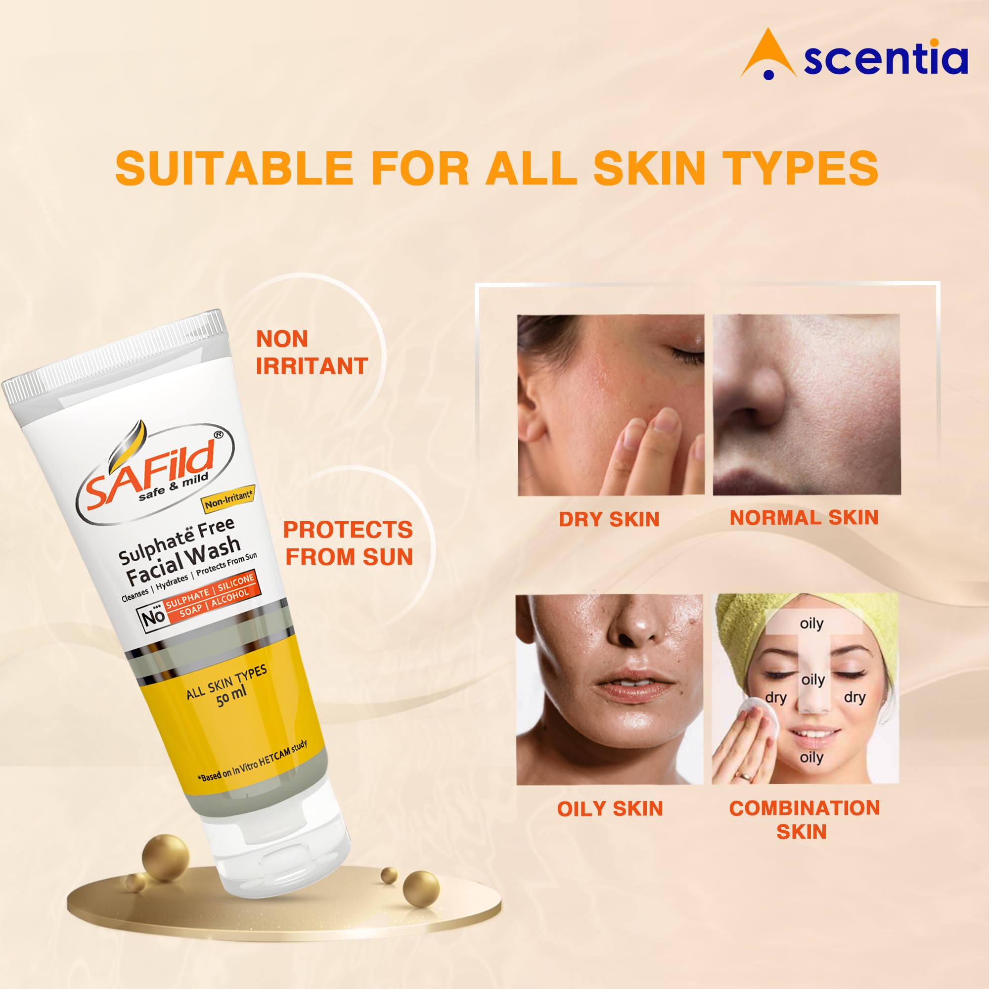 Gentle Face Wash for Sensitive Skin - Non-Irritating Formula for Glowing Skin | 3-Pack 100ml Cleanser for Women & Men | Perfect for Daily Skincare Routine & Travel