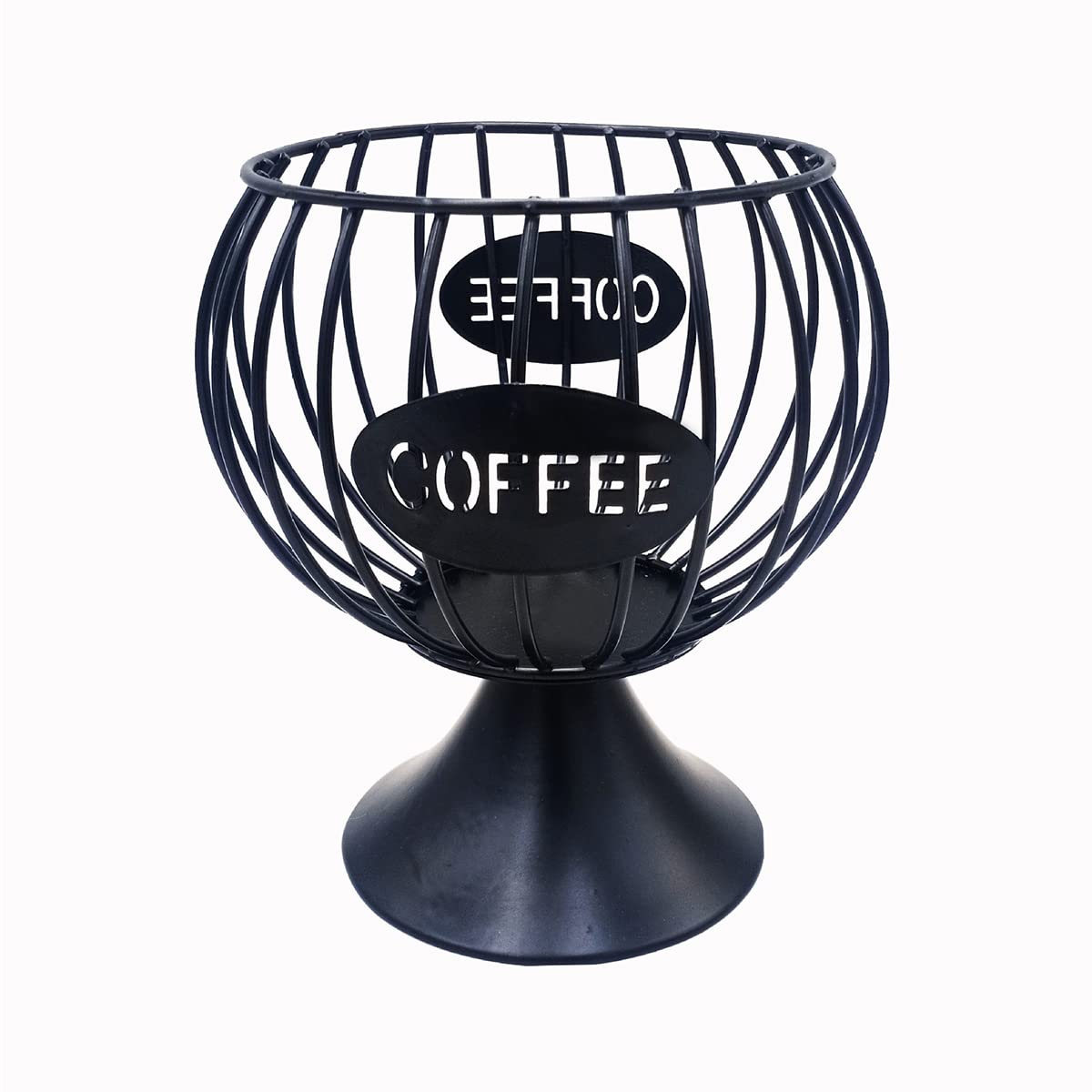 Vintage Wrought Iron Coffee Pod Holder - Large Capacity Coffee Capsule Organizer Basket for Keurig Nespresso Pods - Perfect for Home, Cafe & Hotel Decor (1-Pack) - Rustic Kitchen & Office Storage Solution
