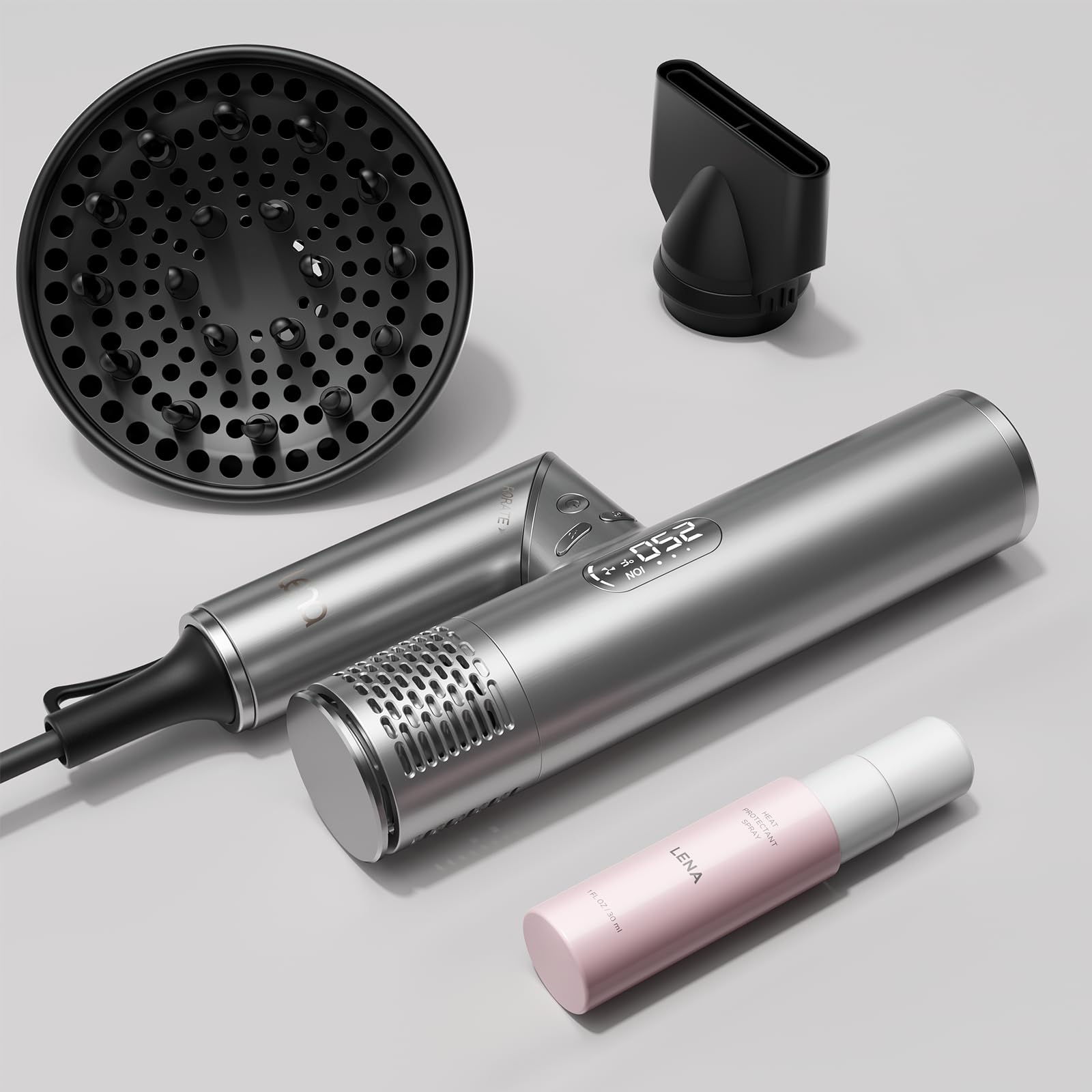 Lena F10 Ionic Travel Hair Dryer - Lightweight, Portable Blow Dryer with Adjustable Temperature & Speed, Low Noise, Fast Drying for All Hair Types - Perfect for Home, Travel, Salon & Gym Use