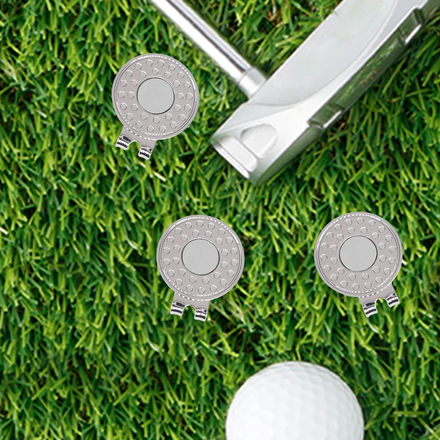 6/9/12/15PCS Magnetic Golf Hat Clips - Nickel-Plated Alloy Ball Marker Holders for Golf Caps & Gloves | Professional Golf Training Accessories | Perfect for Golf Course, Driving Range & Practice Sessions