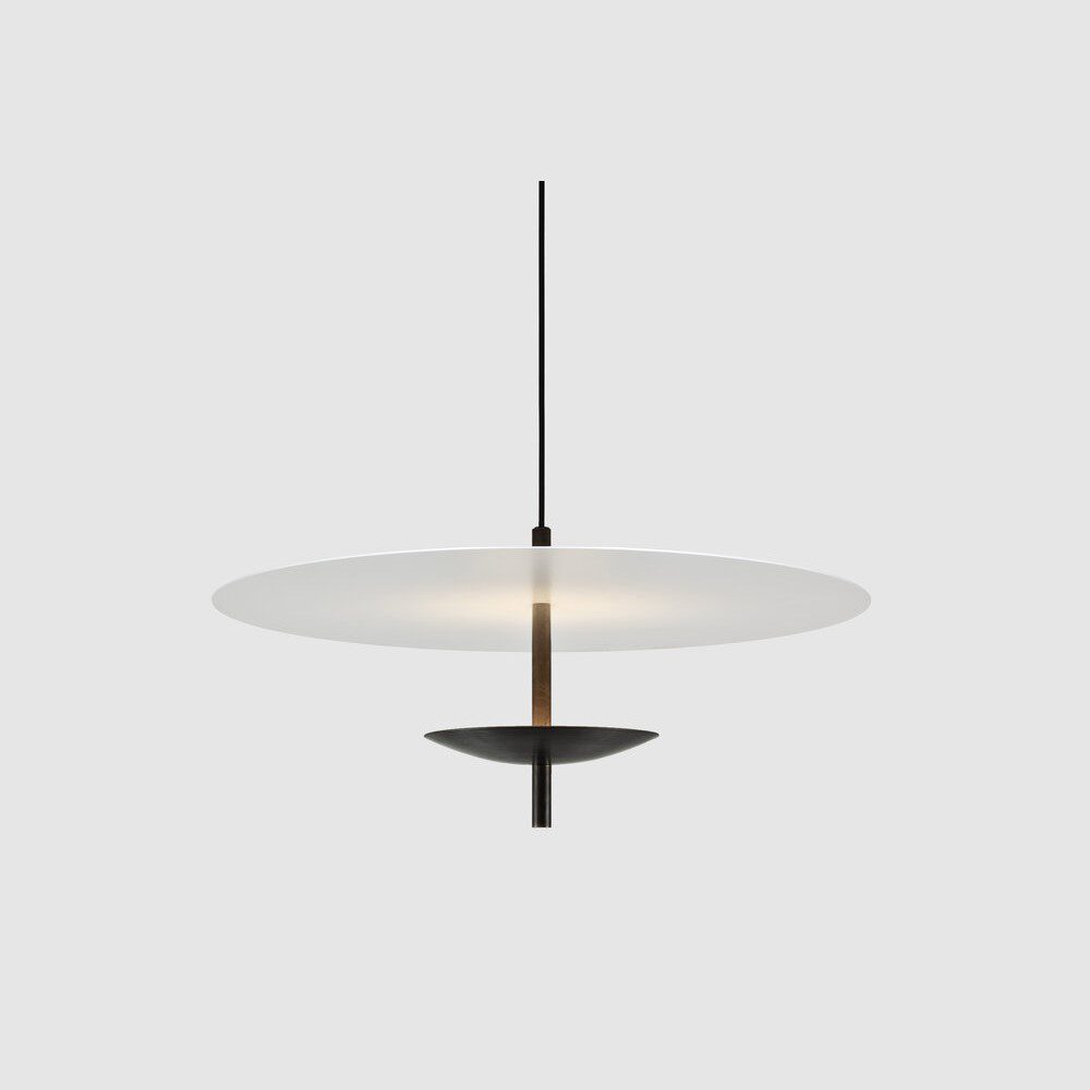 BEN TOVIM DESIGN Round Reflector Pendant Light - Bronze Patina Finish | 2 Size Options | Modern Ceiling Lighting for Living Room, Bedroom & Dining Area