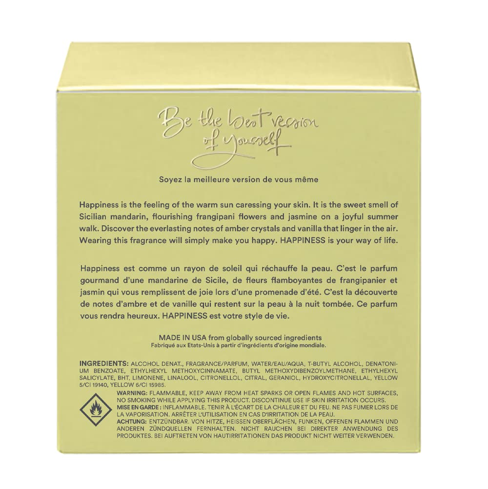 Happiness in a Bottle - Citrus Perfume for Women | Vegan Eau de Parfum with Bergamot & Essential Oils | 75ml (2.5 fl oz) Fresh Floral Scent | Perfect for Daily Wear, Office & Date Nights