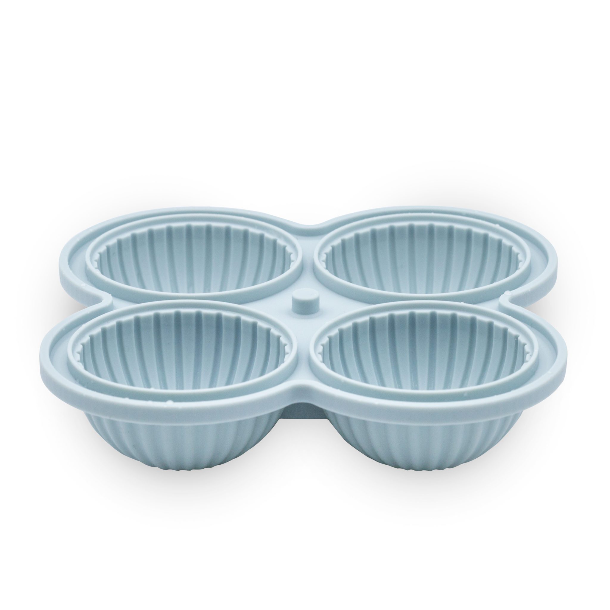 DESIGNSTUFF Sphere Ice Cube Tray with Ripple Design - Ice Blue Silicone Mold for Cocktails, Whiskey & Beverages - Perfect for Parties, Home Bars & Gifts