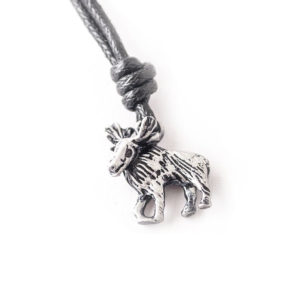 Reindeer & Moose Silver Pewter Charm Necklace Pendant - Handmade Jewelry for Women - Perfect for Christmas Gifts, Holiday Parties & Winter Fashion Accessories