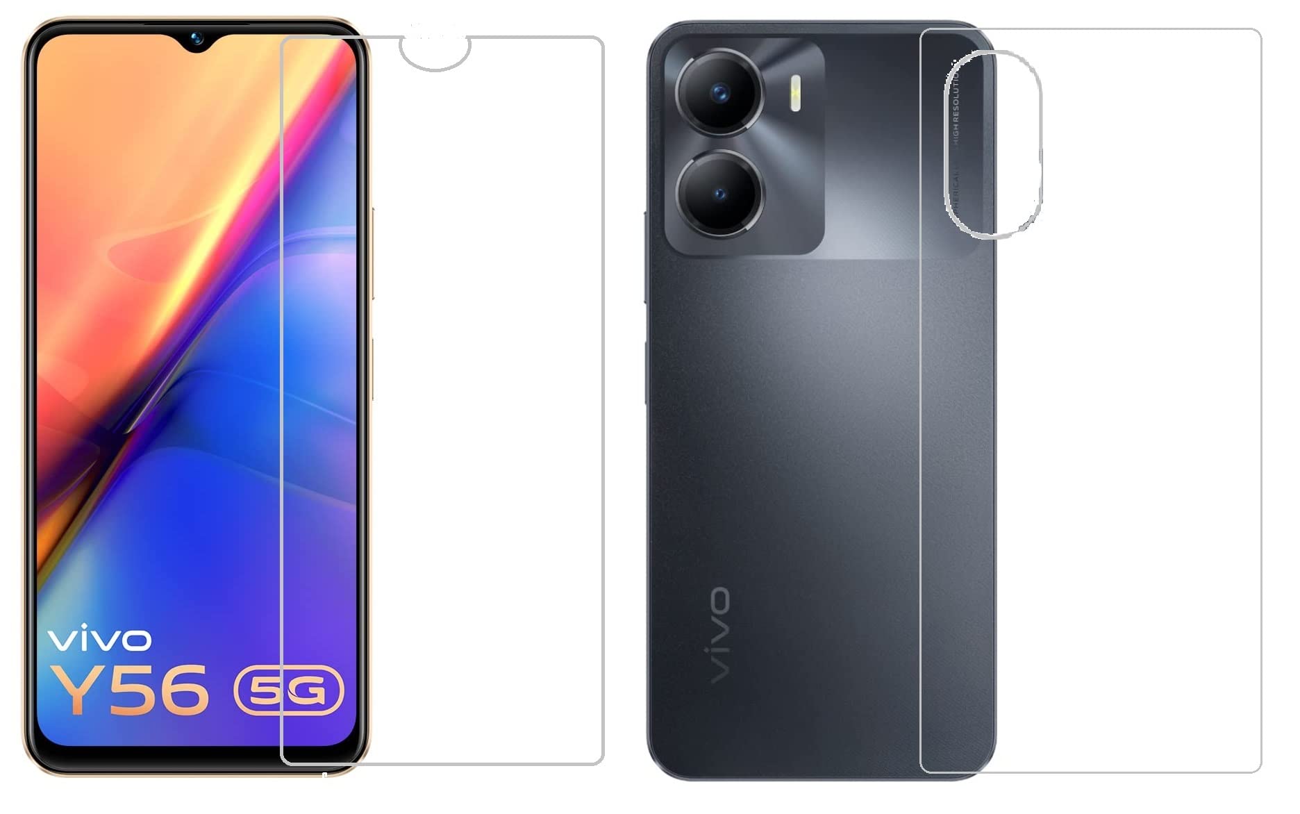 4 YARDS Vivo Y56 5G Tempered Glass Screen Protector - Full Coverage Front & Back Protection with Unbreakable Flexible Film - Perfect for Everyday Use, Travel, and Outdoor Activities