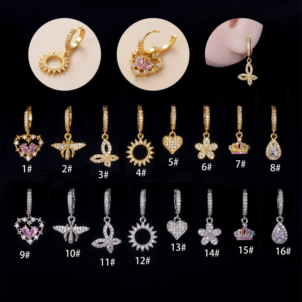 Sparkly 9mm Cartilage Huggie Hoop Earrings for Second Lobe Piercing | HSPJ879 | Perfect for Everyday Wear & Special Occasions