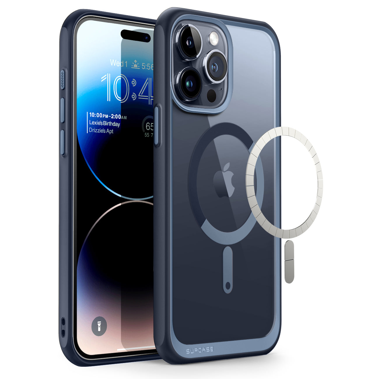 iPhone 15 Pro 6.1 Inch Unicorn Beetle MAG Slim Clear Case with MagSafe - Blue (Open Box) | Shockproof Protective Cover for Everyday Use, Work & Travel
