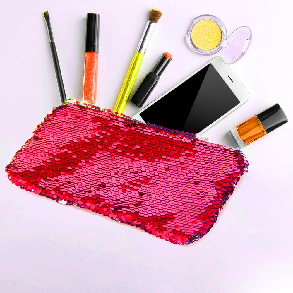 BOXO Women's Cosmetic Makeup Pouch - Stylish Red Makeup Bag for Women & Girls - Perfect for Travel, Gym & Daily Essentials (Pack of 1)