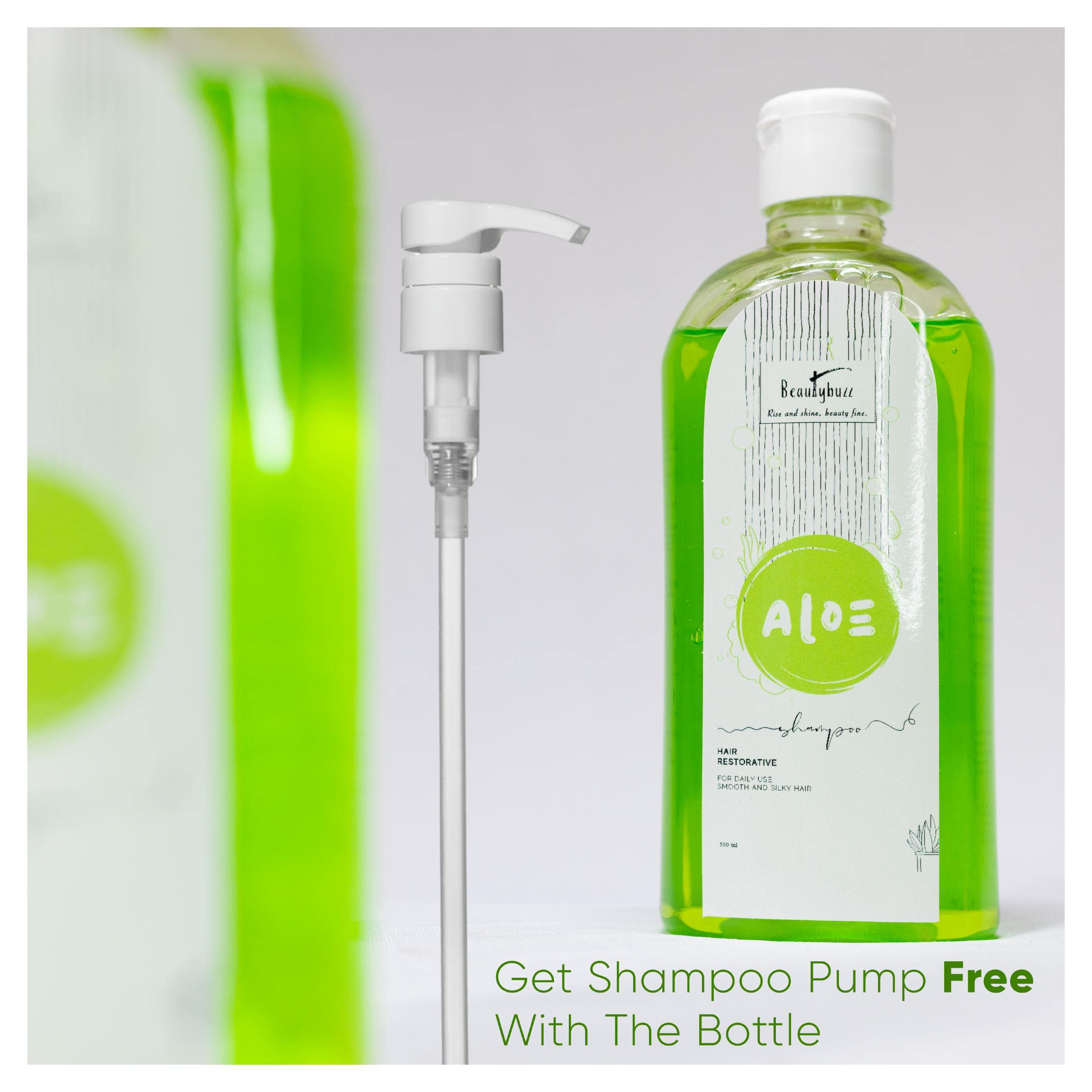 Beautybuzz Aloe Vera Shampoo with Moringa & Fenugreek Extract - Paraben & Sulfate Free for Hair Growth & Dandruff Control - 500ml for Healthy Hair - Perfect for Daily Hair Care & Scalp Nourishment