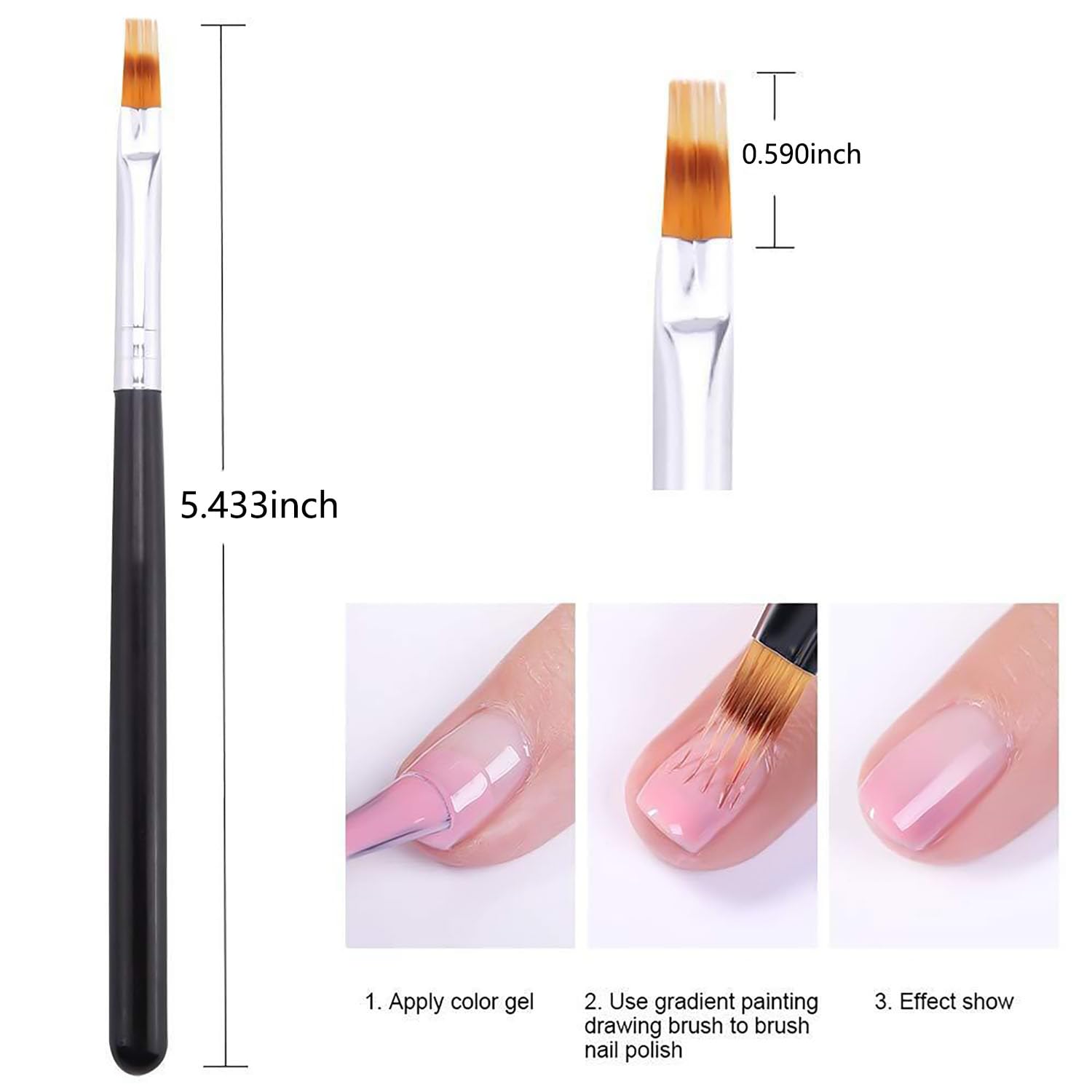 WOKOTO 4 Pcs Ombre Nail Brush Set - Gradient Nail Sponges & Silicone Brushes for Gel & Acrylic Nails - Perfect for Ombre, French Tip & Nail Art Designs | Salon & DIY Manicure Tools