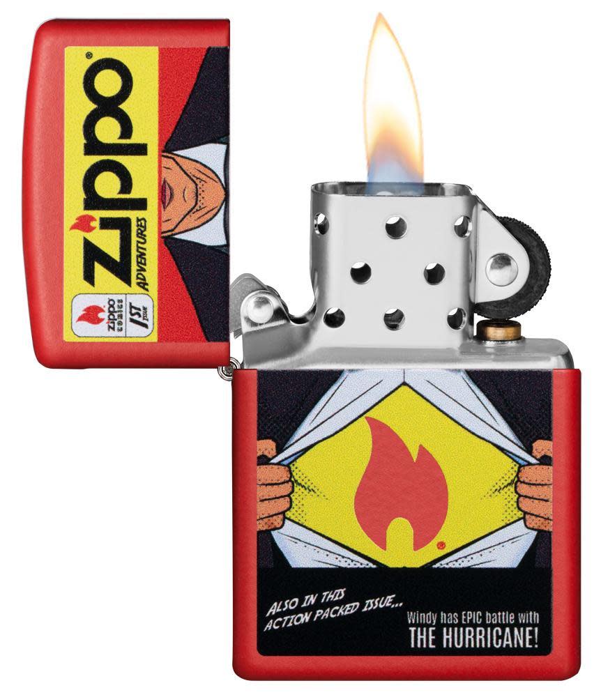 Zippo Windproof Lighter with Comic Design - Vintage Collectible for Outdoor Camping, Hiking & Everyday Use