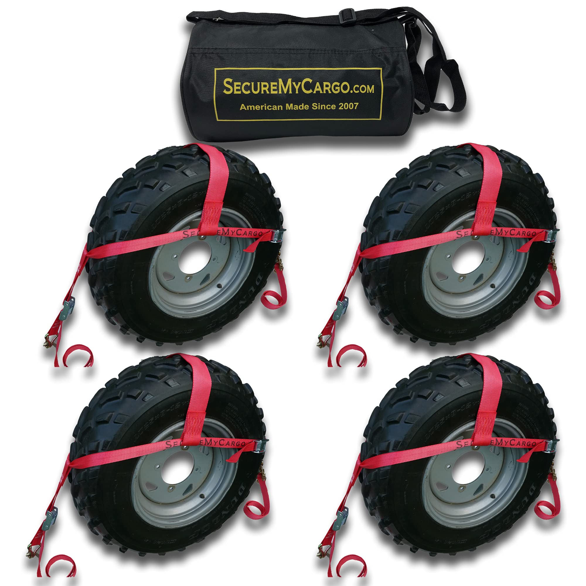 Heavy Duty ATV/UTV/Tractor Wheel Nets (Set of 4, Red) - Durable Off-Road Protection for Mud, Snow & Rough Terrain