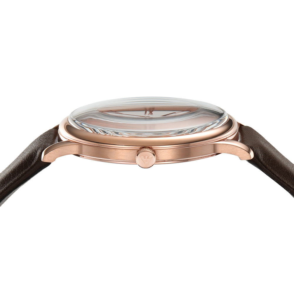 Emporio Armani AR11572 Men's Minimalist Leather Watch - Stylish & Slim Design for Business, Casual & Formal Occasions
