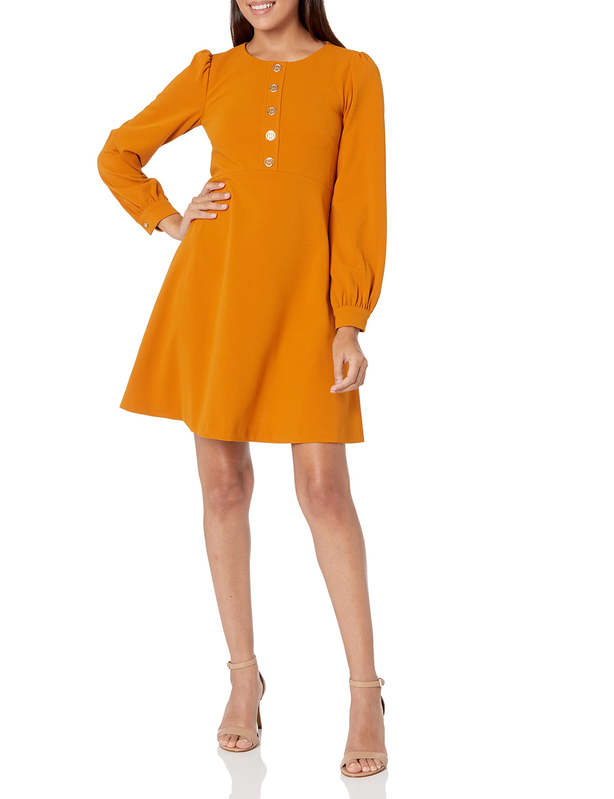 Tommy Hilfiger Women's Long Sleeve Button Front Shift Dress - Casual & Office Wear for Women | Perfect for Work, Parties & Everyday Outfits