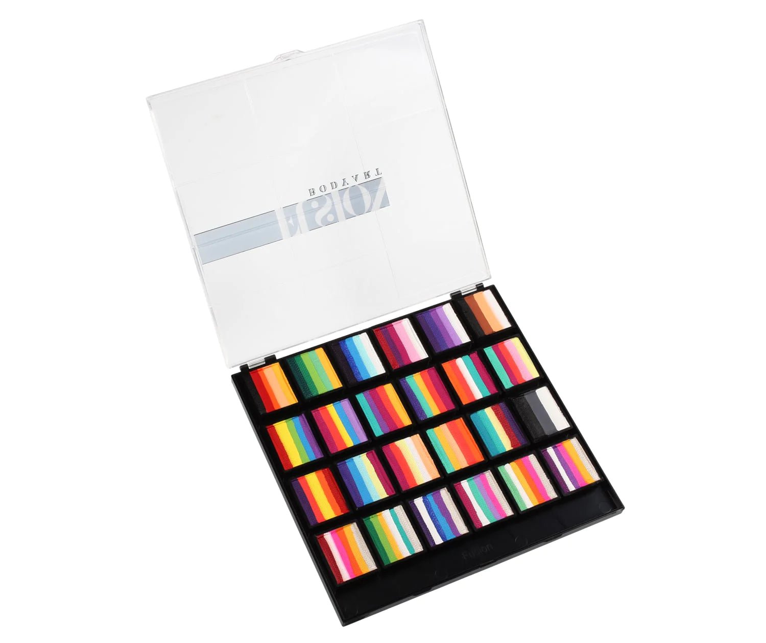 Fusion Body Art RAINBOW PARADISE One Stroke Face & Body Paint Palette - Professional Makeup for Halloween, Cosplay & Face Painting