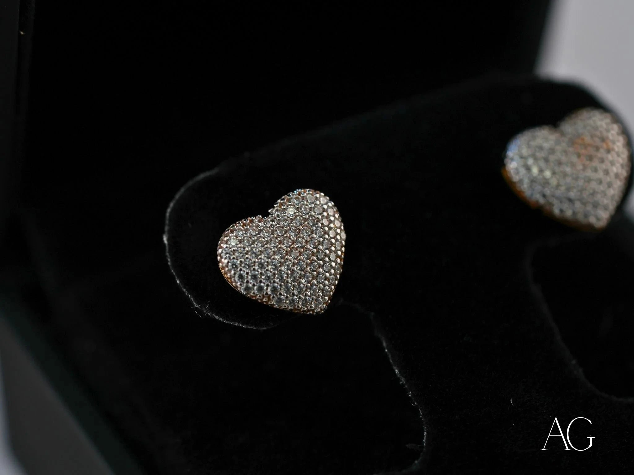 18K Gold CZ Heart Earrings for Women - Sparkling Cubic Zirconia Stud Earrings - Valentine's Day Gift, Anniversary Present, Romantic Jewelry for Her