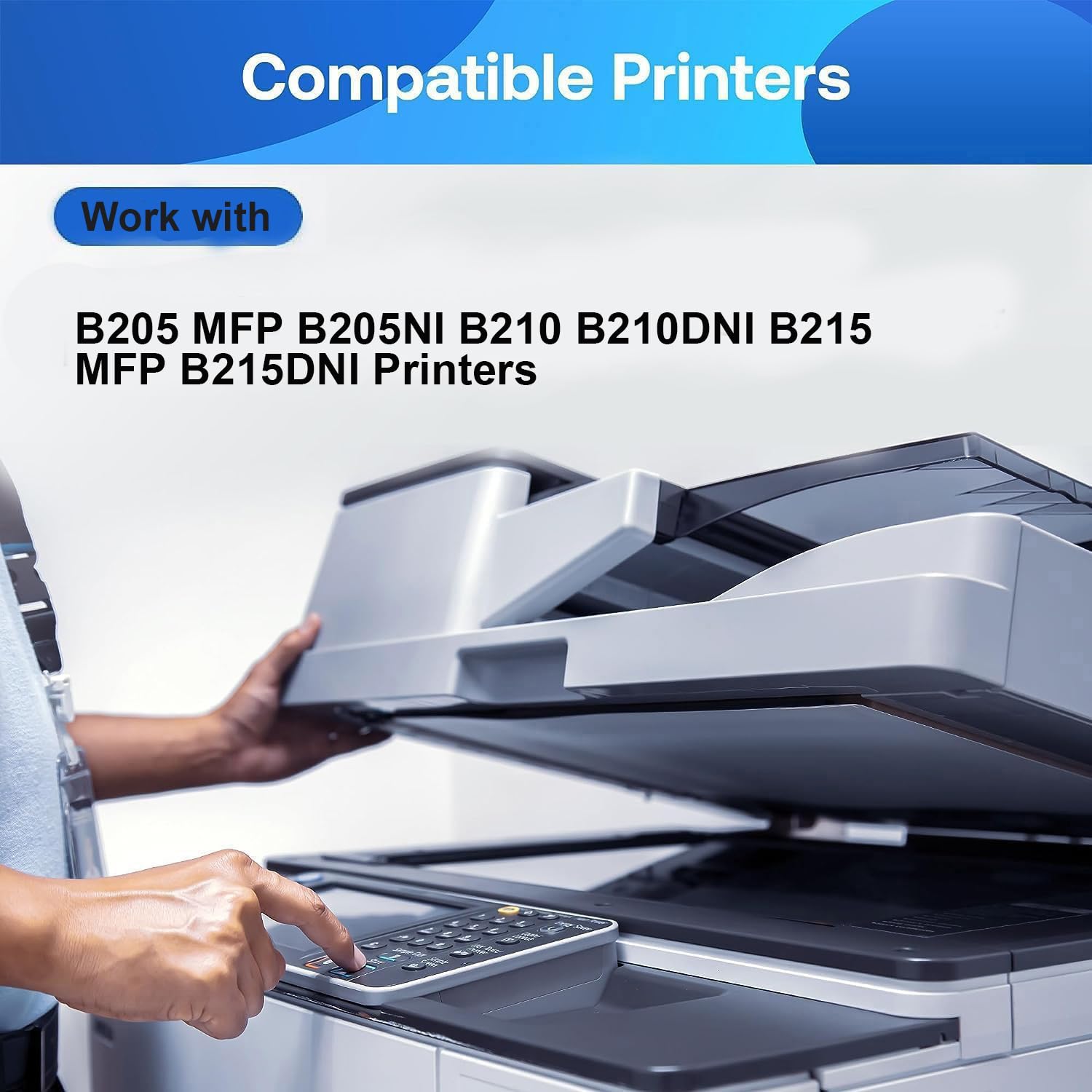B205 B210 B215 Black Toner Cartridge - 2-Pack for Office Printers