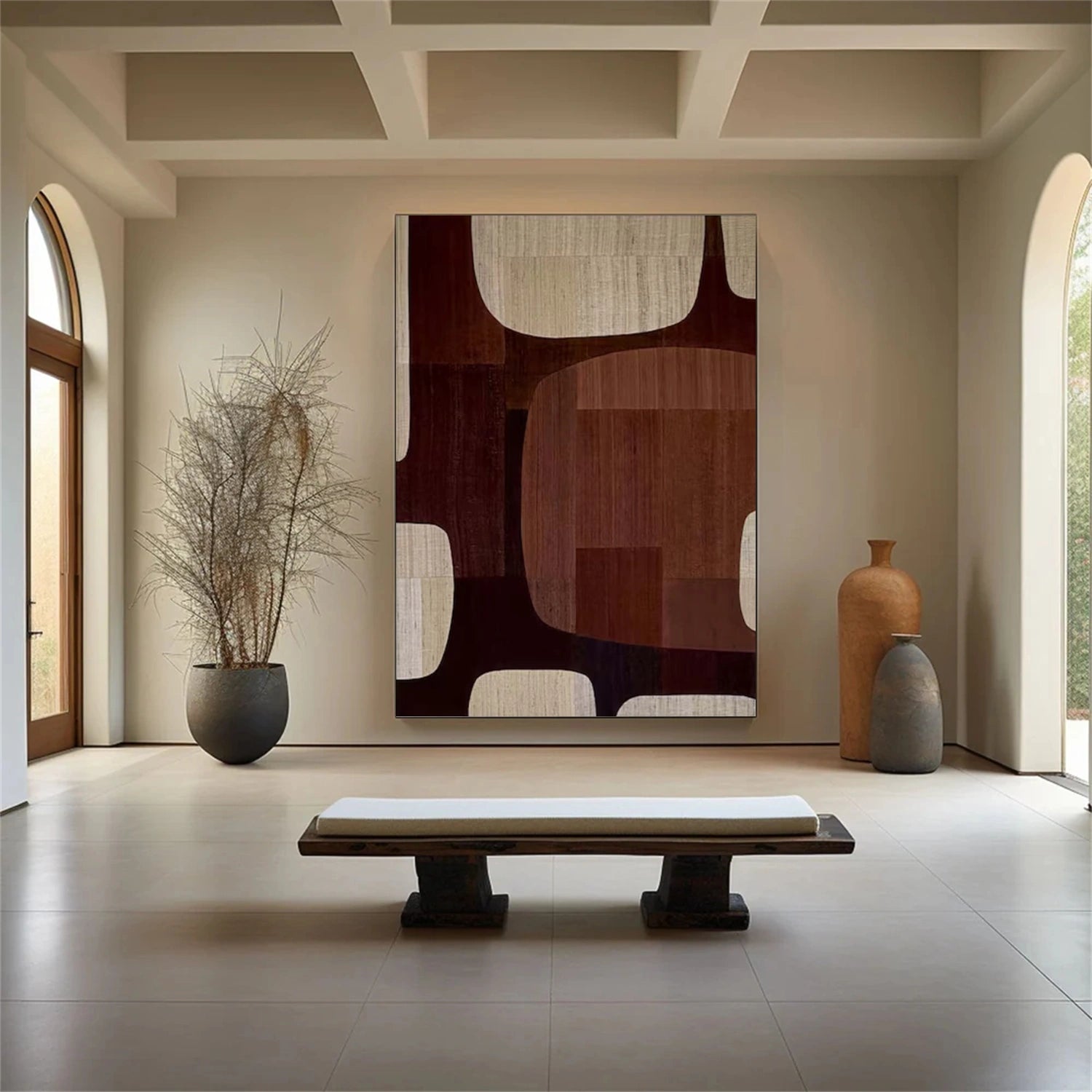 Beige & Brown Abstract Wall Art Print #BB140 - Modern Home Decor for Living Room, Bedroom & Office