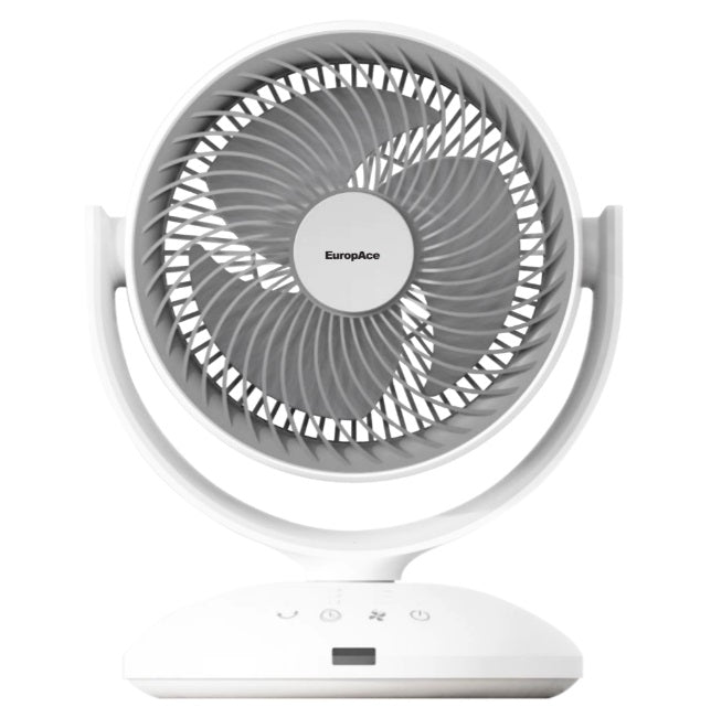 EuropAce EDF3731DWH 7-Inch Compact Desk Fan - Quiet Personal Cooling Fan for Office, Bedroom & Dorm Room - Energy Efficient Small Fan with Adjustable Tilt