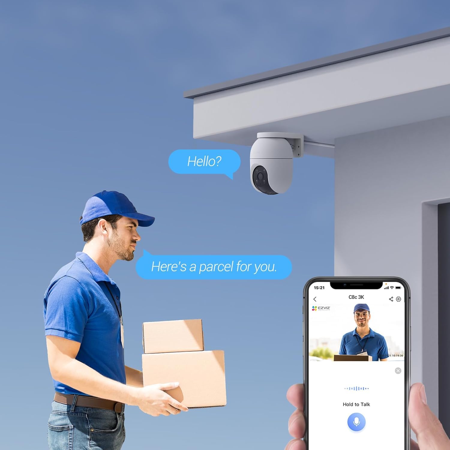 EZVIZ C8c 5MP Outdoor Security Camera - 3K Resolution, 360° View, AI Human & Vehicle Detection, Auto-Tracking, Color Night Vision, 2-Way Audio, Siren, Alexa Compatible, IP66 Waterproof - Ideal for Home, Office & Business Surveillance