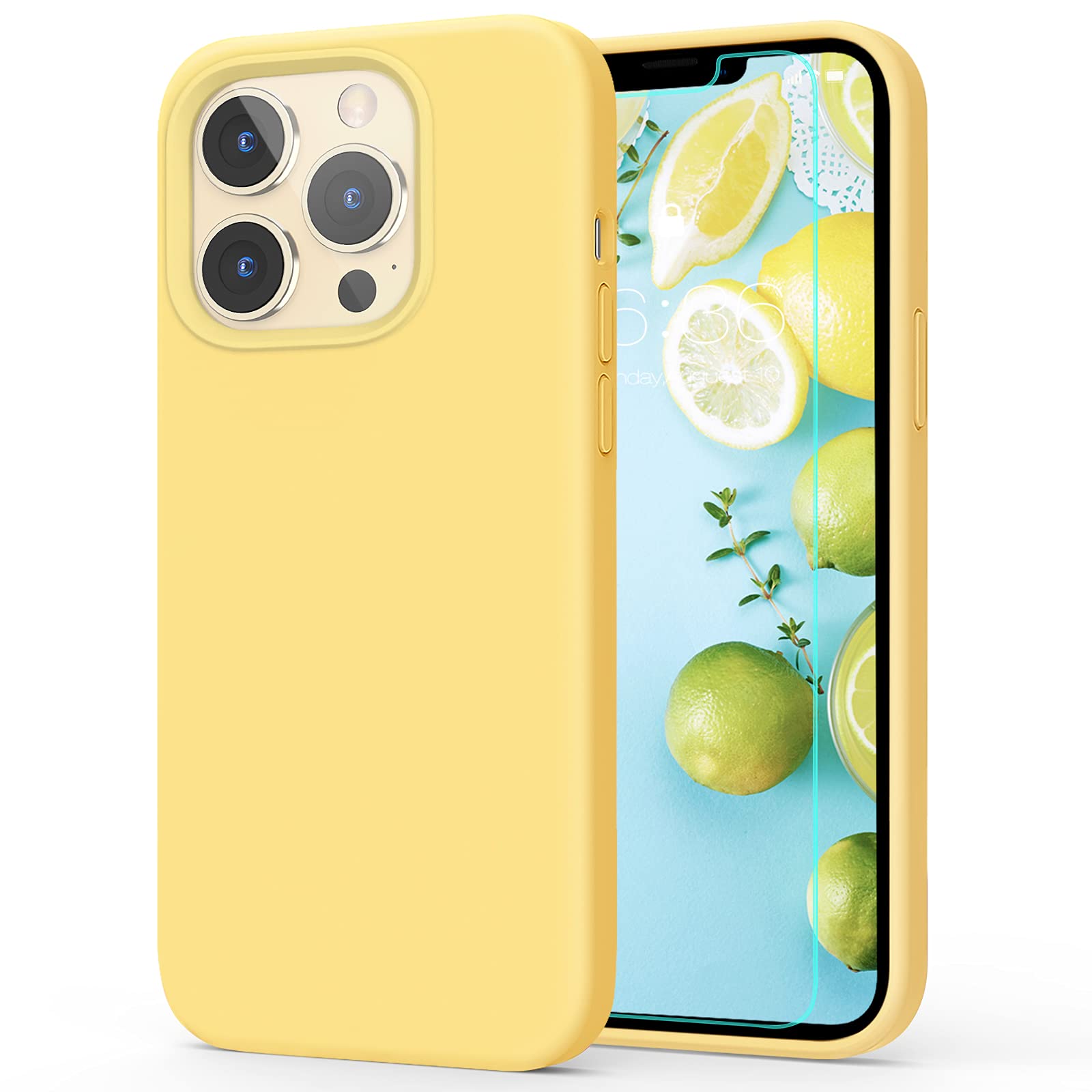 MILPROX iPhone 13 Pro Case with Screen Protector (2021) - Shockproof Silicone Protective Cover with Soft Microfiber Lining for iPhone 13 Pro 6.1