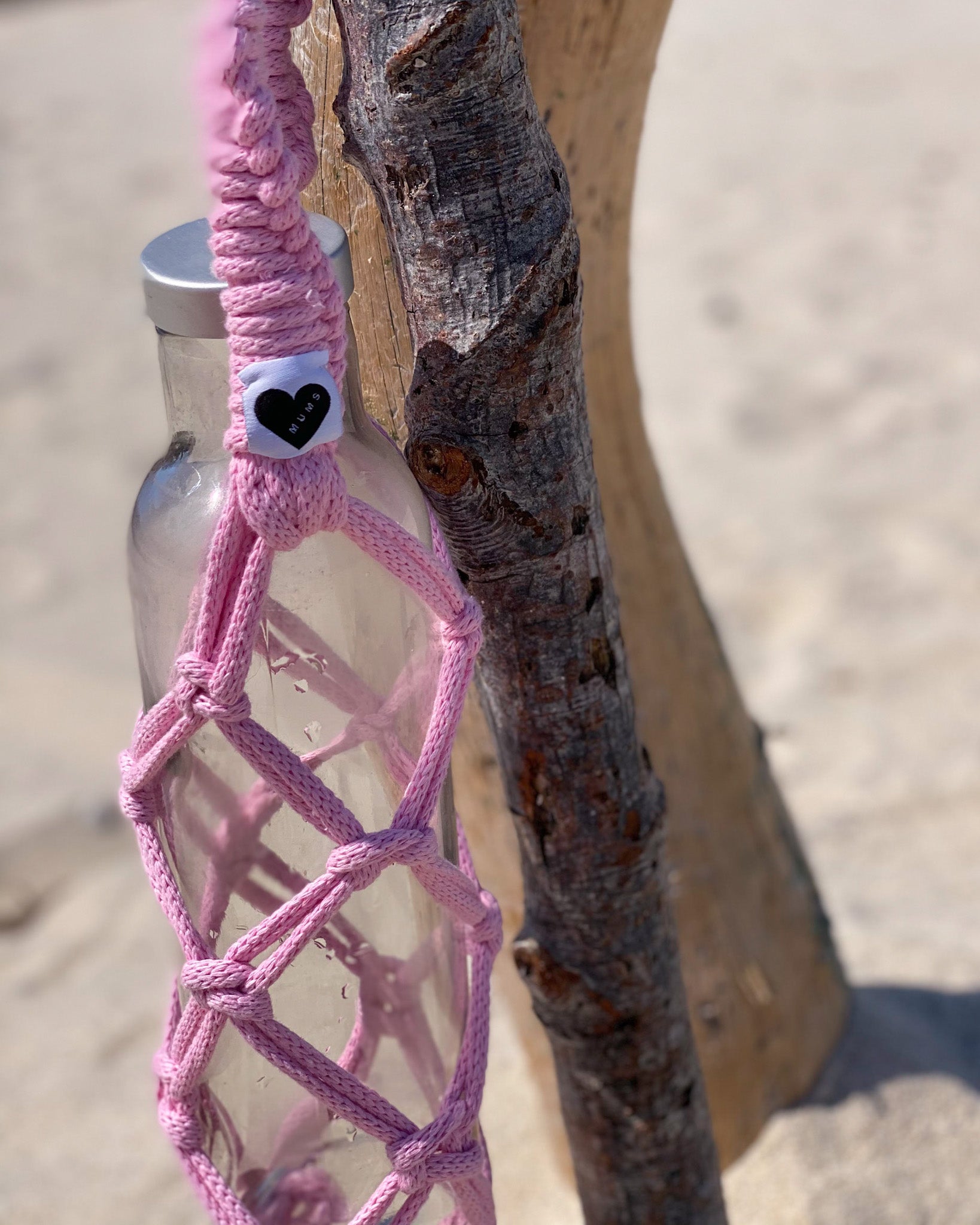 Handmade Macrame Bottle Holder for Wine & Water Bottles - Boho Chic Home Decor & Outdoor Picnic Accessory