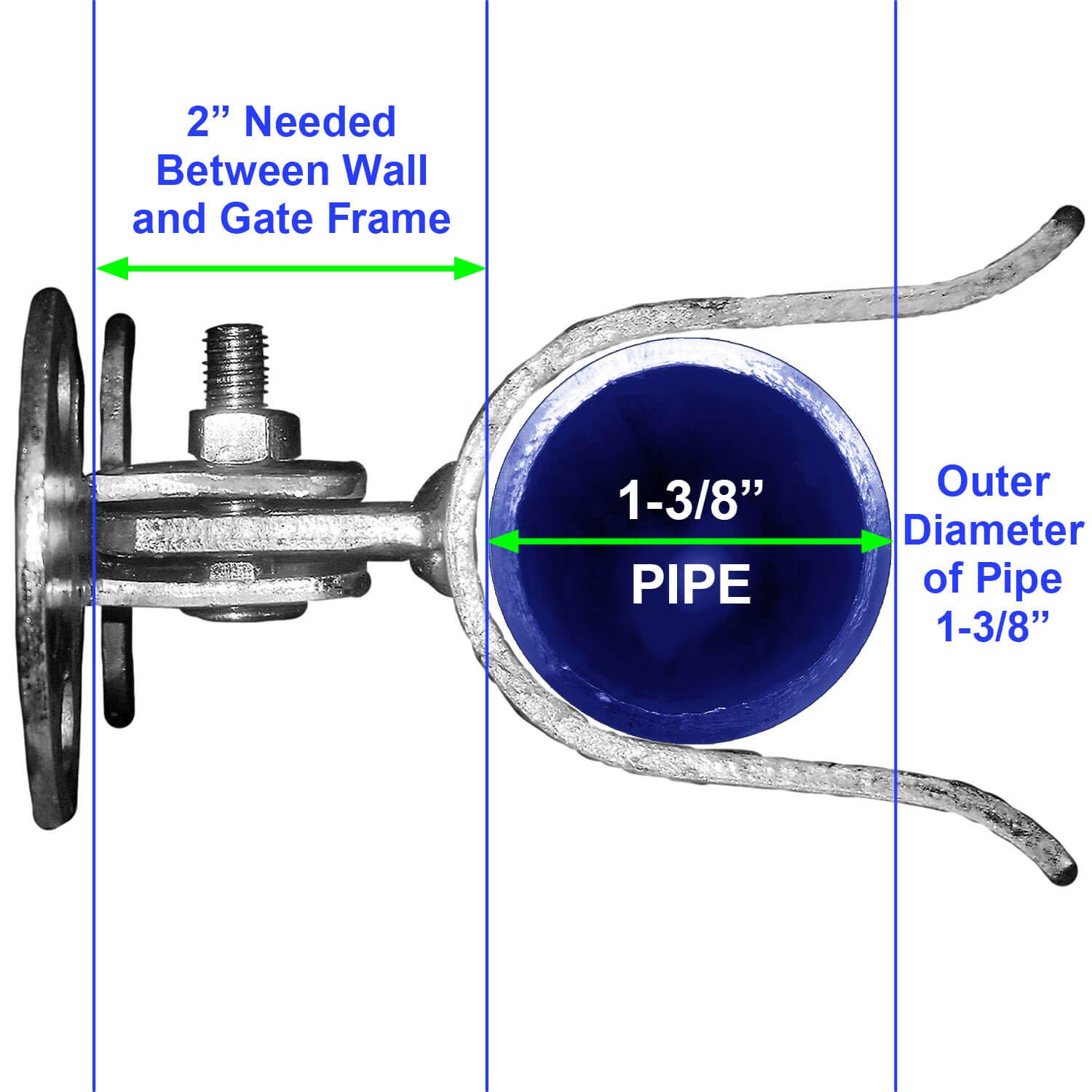 Flat Back Fork Gate Latch for 1-3/8