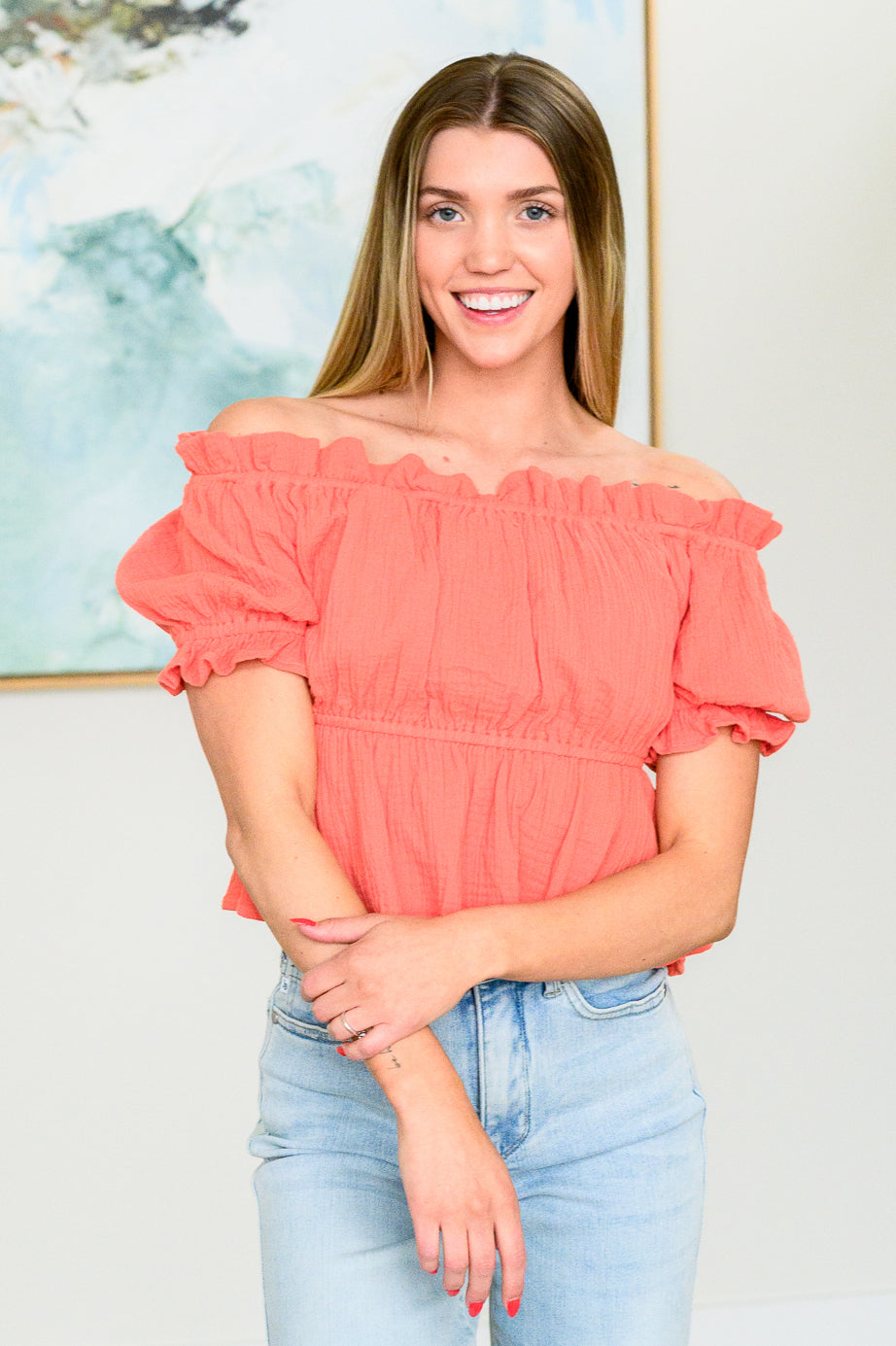 Elegant Off-the-Shoulder Blouse for Women - Flirty Summer Tops & Romantic Date Night Outfits