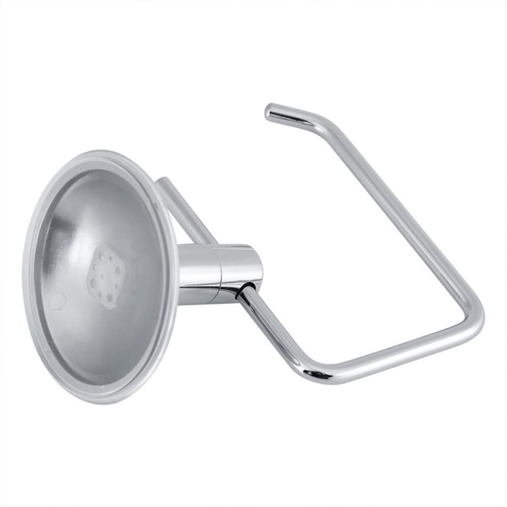Stainless Steel Vacuum Suction Cup Roll Paper Holder - Wall Mounted Bathroom Tissue Rack for Toilet, WC & Home Decor | Space-Saving Storage Solution for Small Bathrooms & Powder Rooms