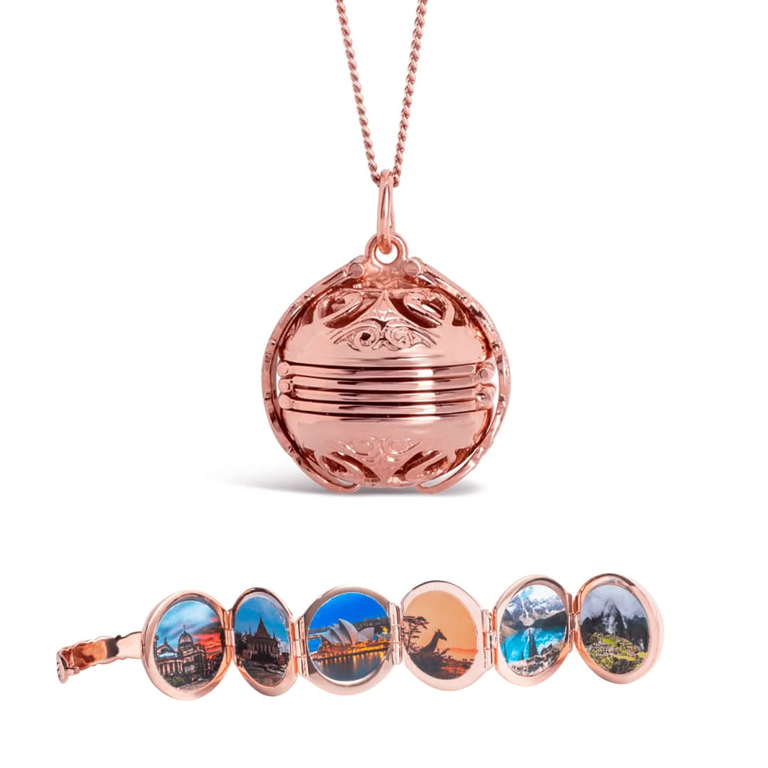 Rose Gold Memory Keeper Locket Necklace - Personalized Photo Pendant for Women - Perfect for Anniversaries, Valentine's Day & Keepsake Gifts