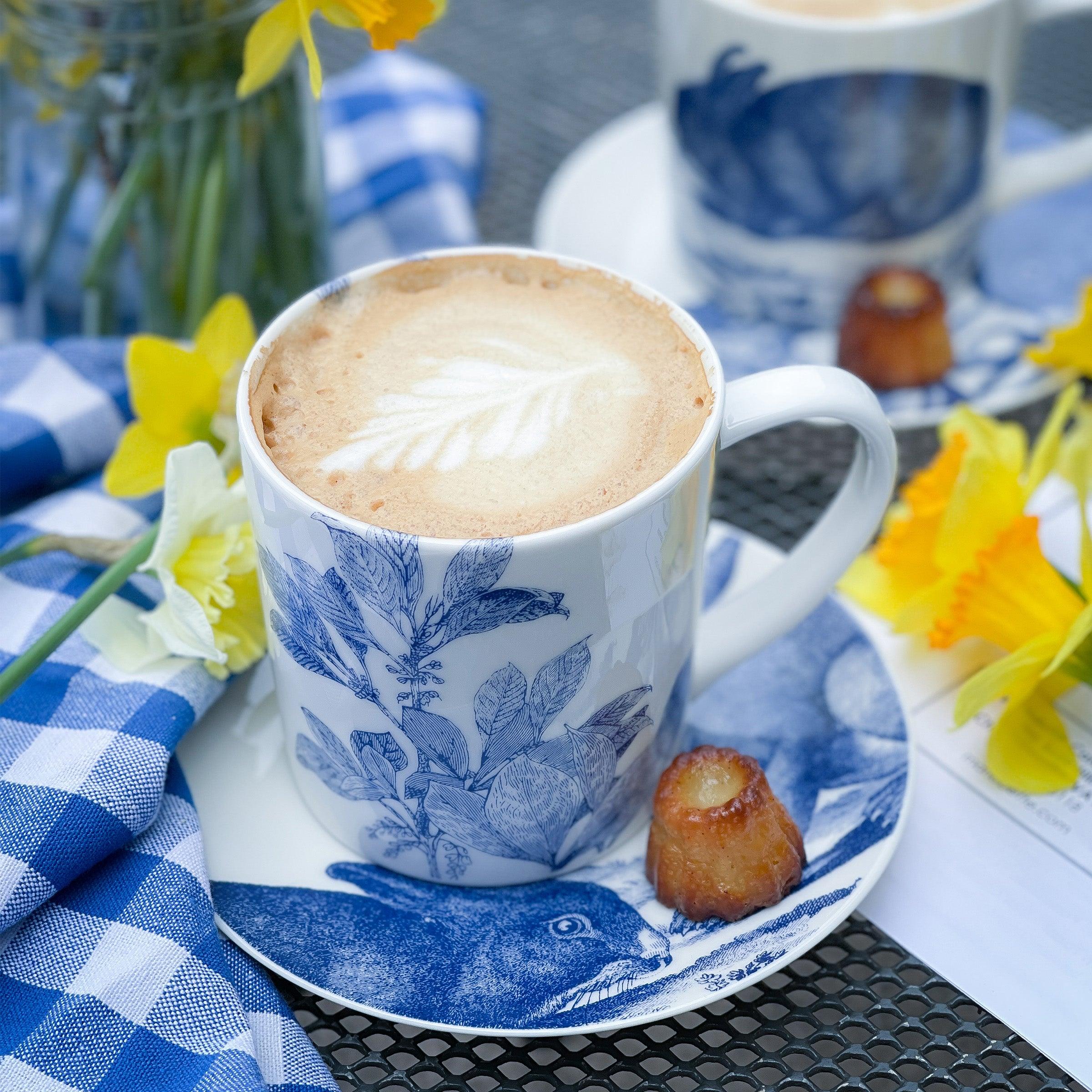 Premium Arbor Ceramic Mug - Blue Handcrafted Coffee Cup for Home, Office & Outdoor Use - Ideal for Tea, Hot Chocolate & Gifts