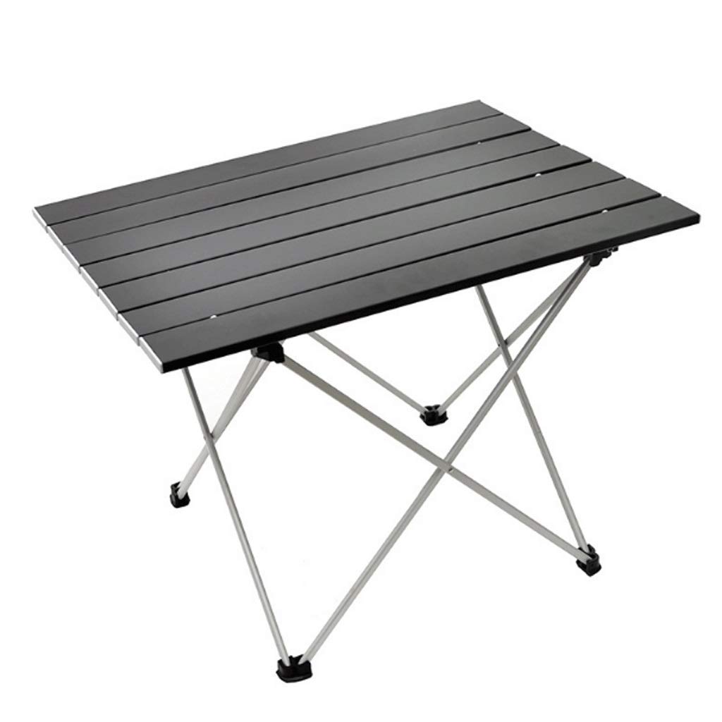 Lightweight Aluminum Alloy Folding Camping Table - Portable Picnic Table with Adjustable Height & Roll-Up Mesh Top for Outdoor Adventures, Beach Trips, and Backyard BBQs