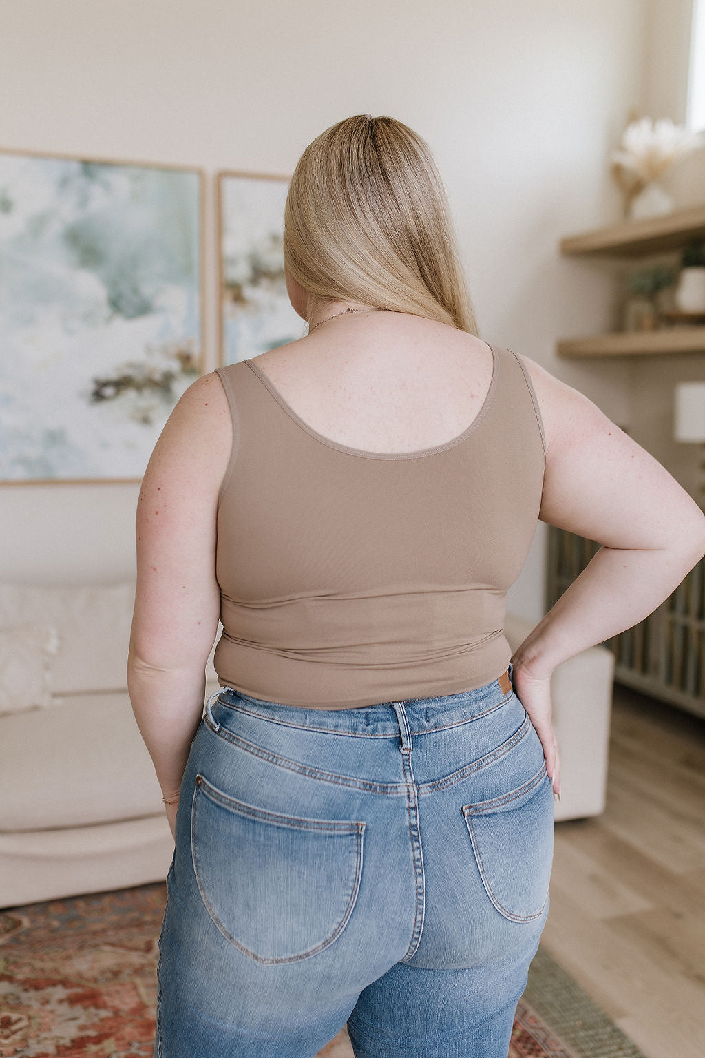 Carefree Seamless Reversible Tank Top in Light Mocha - Perfect for Yoga, Gym & Casual Wear | Women's Comfortable Stretchy Camisole