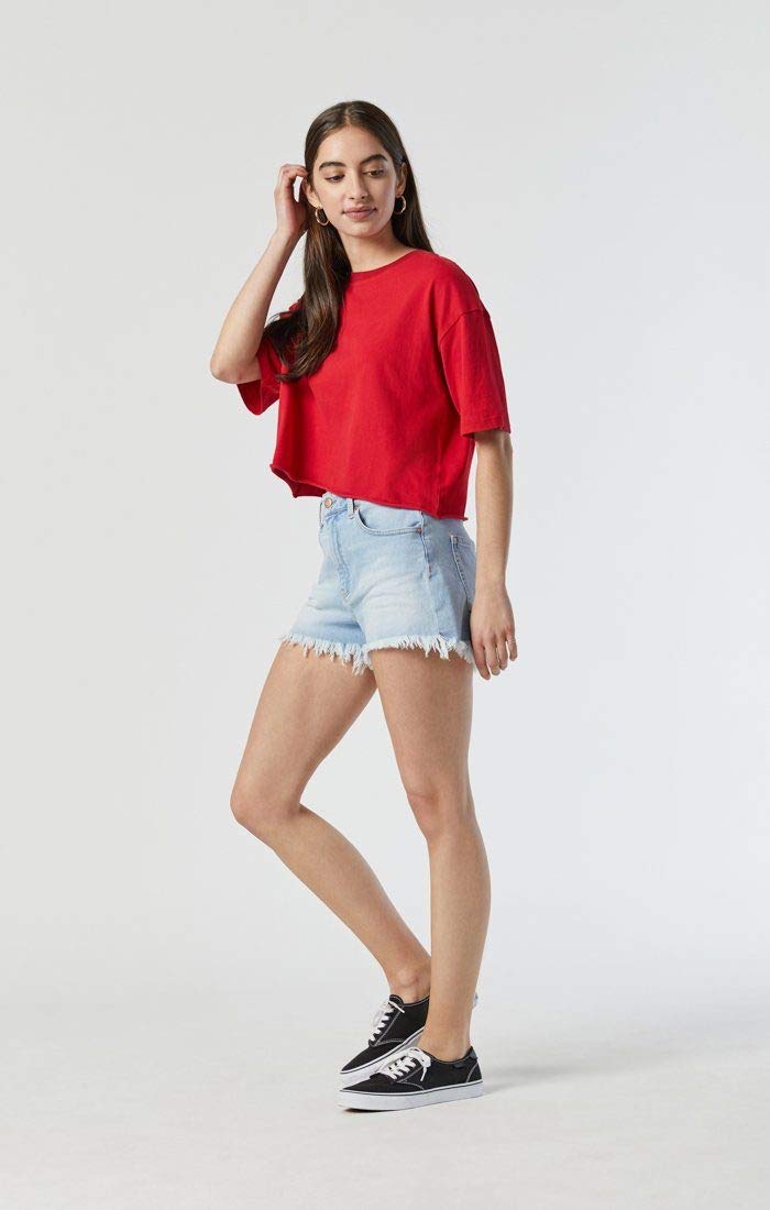 Mavi Rosie Women's High Rise Denim Shorts - Comfortable Boyfriend Fit Jean Shorts for Summer | Casual Wear, Beach Outfits & Weekend Style