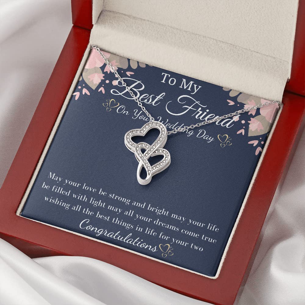 Best Friend to Bride Necklace - Wedding Jewelry Gift with Card for Her Special Day