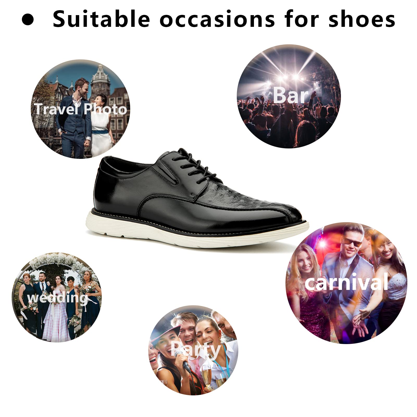 Meijiana Men's Oxford Dress Shoes - Lightweight Lace-Up Formal Shoes for Business & Wedding - Comfortable Leather Office Shoes for Men