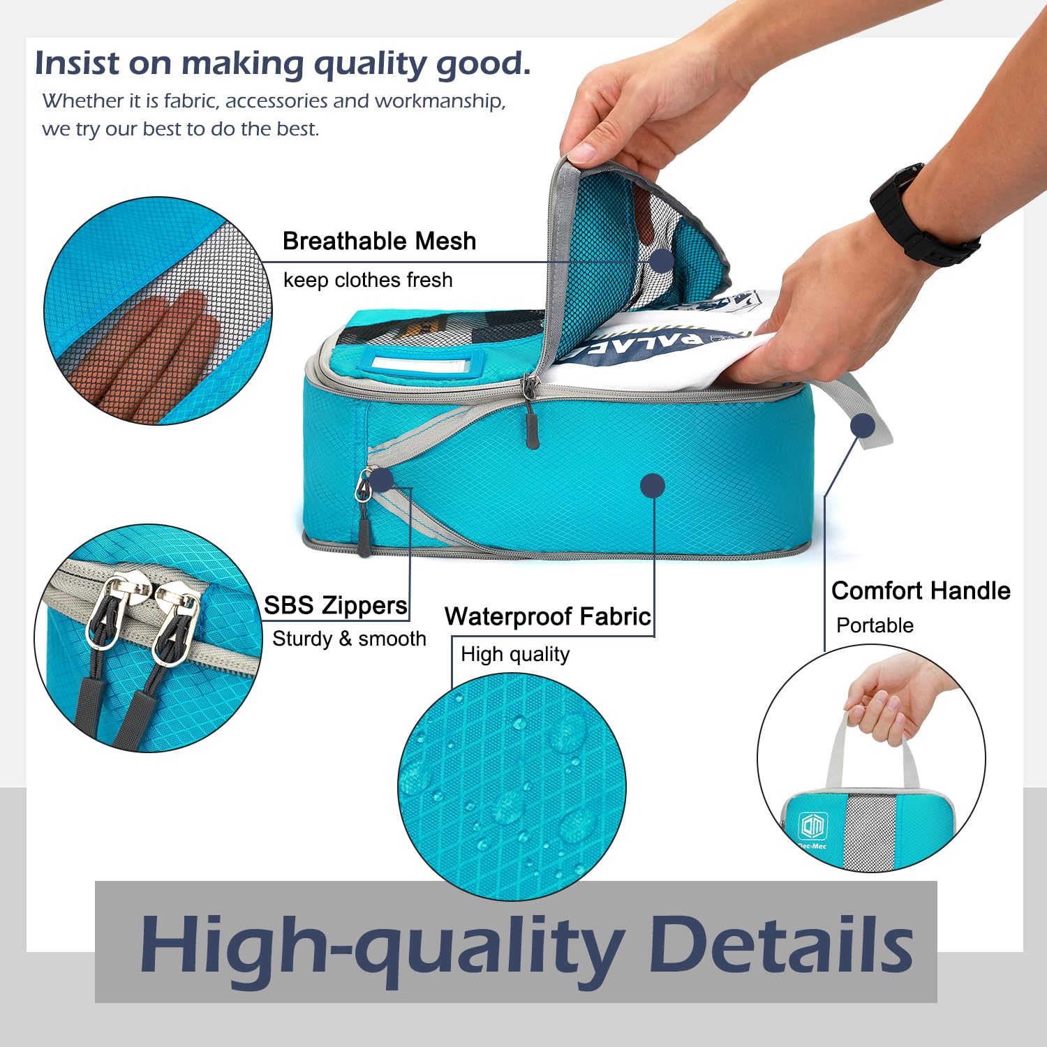 4/6 Set Expandable Compression Packing Cubes with Label - Travel Organizer for Suitcase & Carry On Luggage - Perfect for Business Trips, Vacations & Weekend Getaways